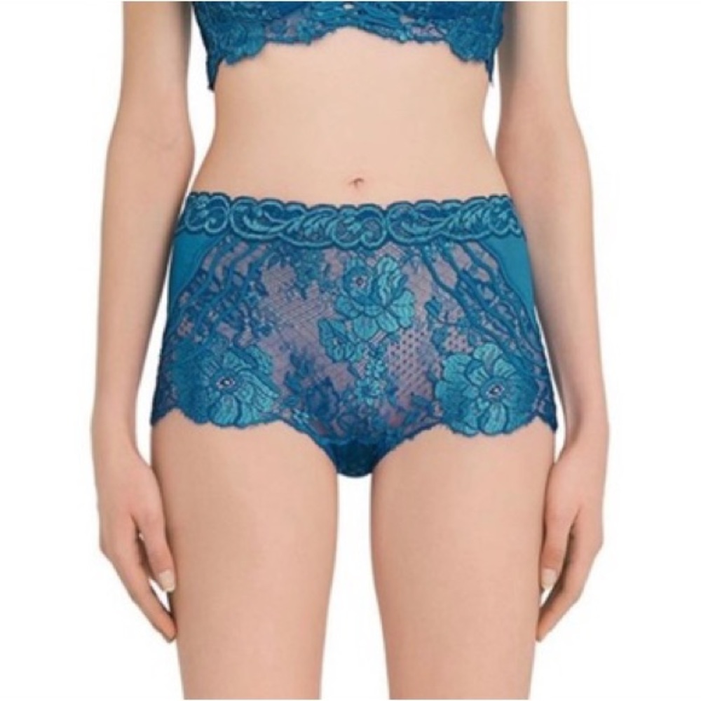 60% Off! NWT La Perla Blue Desert Rose Lingerie Boyshorts Size USA XS or IT 1